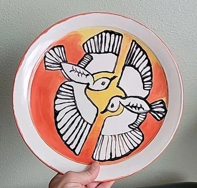  Walter Anderson 盘子,手工制作,手绘装饰盘,鸟,12 — 第 1/4 张图片