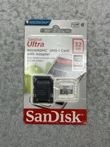 Carte mémoire microSDHC SanDisk Ultra 32 Go Micro SD classe 10 - SDSQUNR-032G-GN3MA - Photo 1 sur 2
