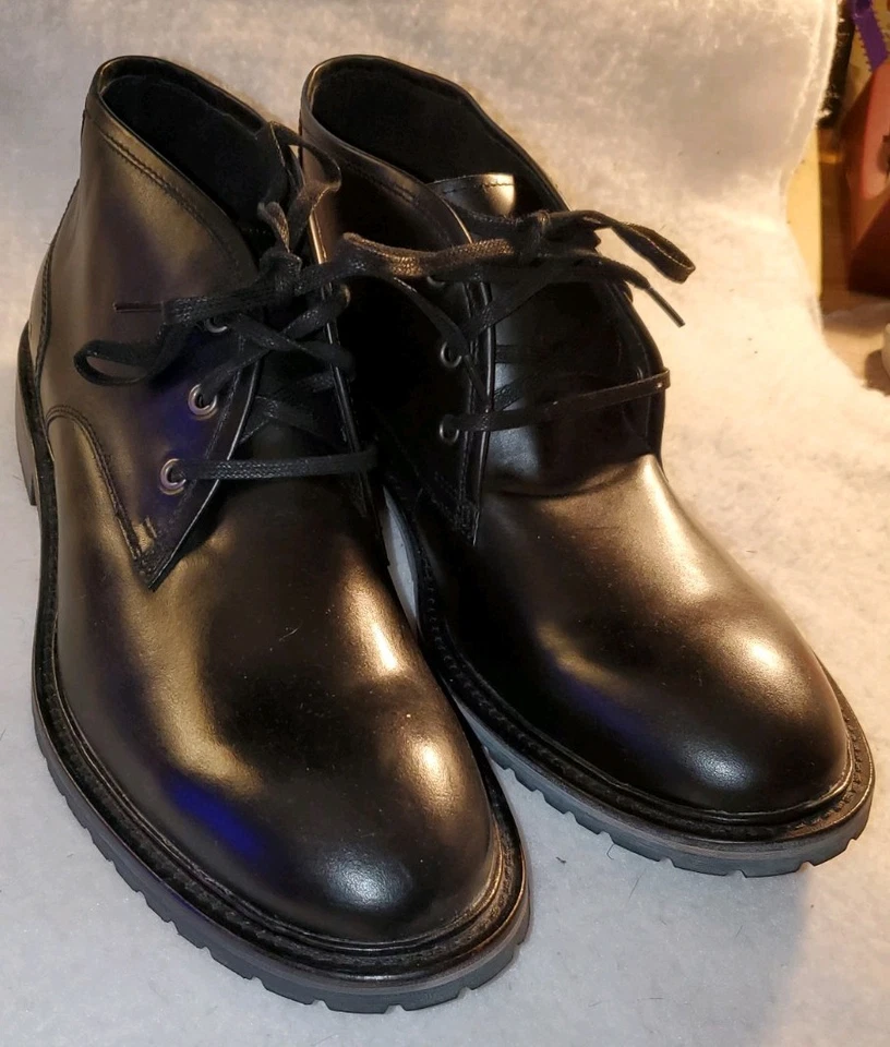 Botín Chukka Andrew Marc Woodside AM1022-001 de cuero para hombre talla 9,5 negro Foto 1 de 4