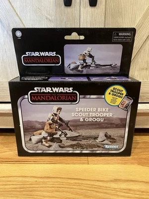 Bicicleta Speeder Star Wars: The Mandalorian Vintage, Scout Trooper y Grogu Action Foto 1 de 4