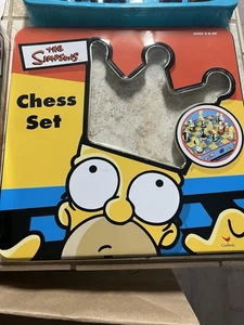 THE SIMPSONS CHESS SET ~ Chess Figures and Folded Board ~ Tin Box Cardinal Games - Picture 1 of 5