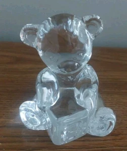 Waterford GiftologyBaby Crystal TEDDY BEAR w/ Alphabet Block Signed - Picture 1 of 8