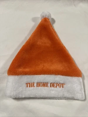 Sombrero de Santa The Home Depot naranja y blanco vacaciones de Navidad Foto 1 de 2