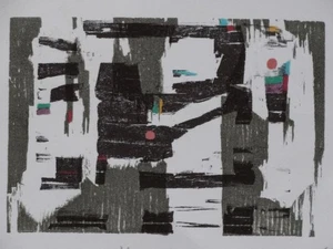 Dialogsuche Alfred Traugott Mörstedt signierter Farb-Holzschnitt Aufl. 100 1993 - Bild 1 von 4