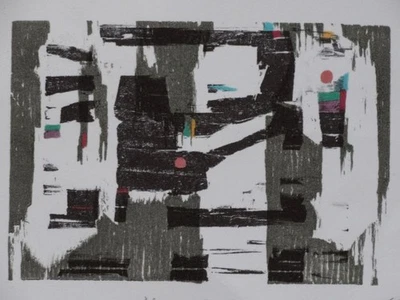 Dialogsuche Alfred Traugott Mörstedt signierter Farb-Holzschnitt Aufl. 100 1993 - Bild 1 von 4