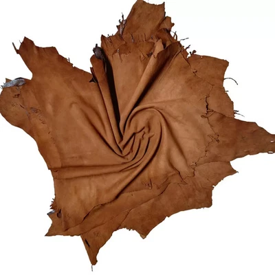 Tan Brown Suede Lambskin Pure 100% Real leather Hide soft skin 6 Sq. Ft+ - Image 1 of 4