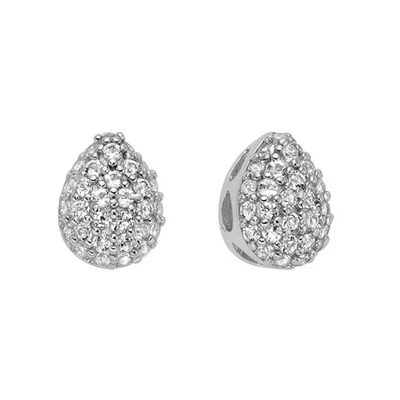 Orecchini Miluna Donna Argento 925 A Lobo Goccia Pavé Topazi Bianchi _ERD3114 - Immagine 1 di 2