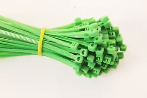 100 lazos de bloqueo de cable de nailon verde 4"/100 mm ordenados cables/cables de fijación de oficina - Imagen 1 de 2