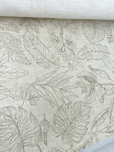 3 metres beige floral weave upholstery fabric FREE POSTAGE - Picture 1 of 3
