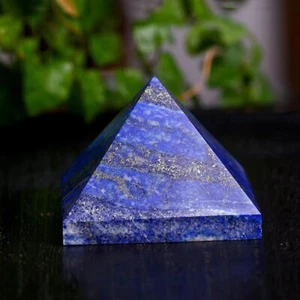 Rare Natural lapis lazuli Quartz Crystal Pyramid Gemstone Healing Decorate 50mm - Picture 1 of 17