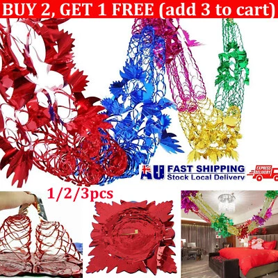 Party Hanging Decor Wreath Christmas Trim Metalic Foil Garland Ceiling Wreath AU - image 1 of 4