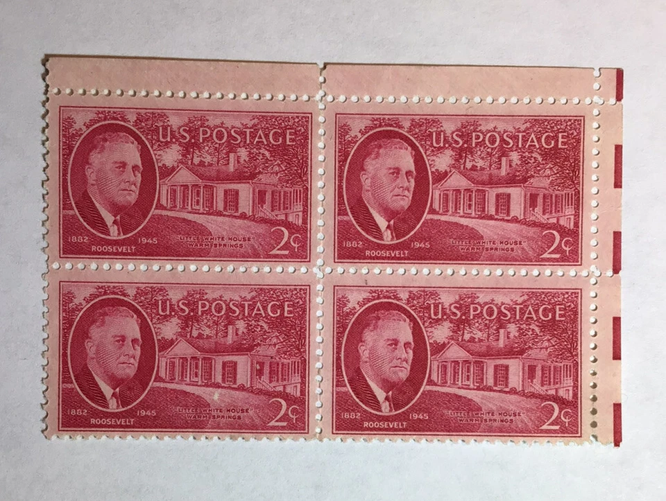 US 2 Cent Franklin D. Roosevelt, 1945, Block Of 4, Scott #931, MNG/FVF. - Image 1 of 1