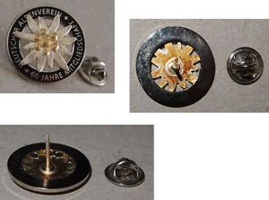 DAV Pin-Abzeichen Deutscher Alpenverein 60 Jahre Mitgliedschaft Ø 24 mm - Bild 1 von 1