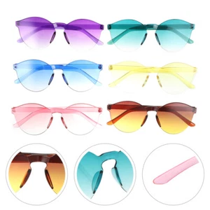 6 Pcs Personality Sun Glasses Festival Glasses Rimless Sunglasses Women - Picture 1 of 11