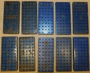 10 PLAQUES A REBORDS BLEU OR 14x6cm réf 52 . MECCANO ANNEES 34/54 BOITE 0 à 10 - Imagen 1 de 20