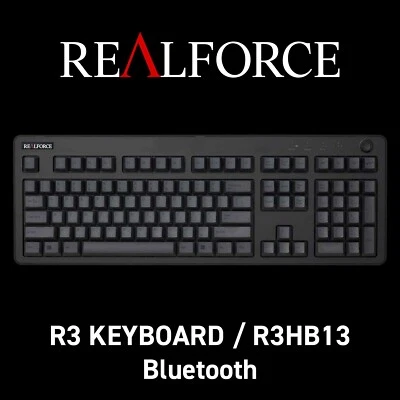 Topre REALFORCE R3 Keyboard R3HB13 Bluetooth 5.0 USB US ANSI 30g Black Dark Gray - Image 1 of 4