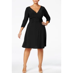 NY Collection Plus Size Ruched A-Line Dress | Size1X - Picture 1 of 5