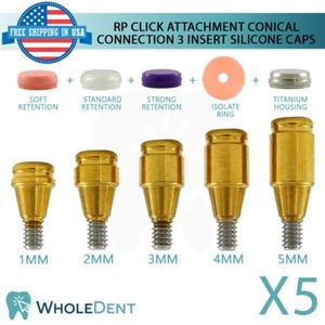 5x RP accesorio cónico clic pilar 3 insertos tapas de silicona herramientas dentales - Imagen 1 de 3
