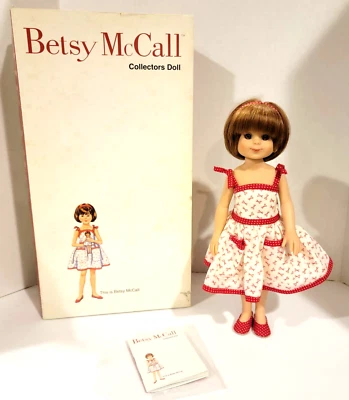 Boneca Tonner Betsy McCall 1996 com caixa, bonecas de papel 14" vinil, vestido de verão vermelho - Imagem 1 de 4