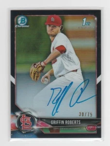 2018 Bowman Draft Chrome Pick Black Refractor Auto 30/75 Griffin Roberts Cards - Picture 1 of 1