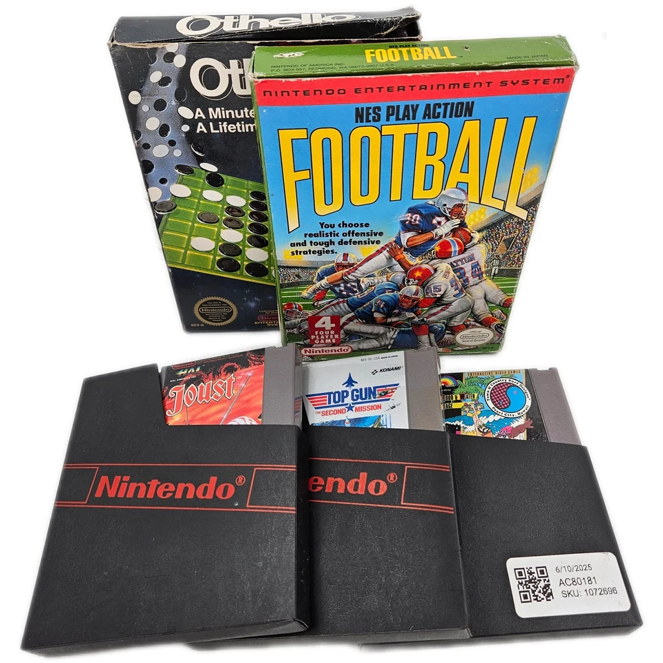 Nintendo- NES *5* Jogos- Joust, Otelo, Play ACT Football, Top Gun 2, T&C Surf - Imagem 1 de 4