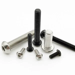 10/50x M2 M2.5 M3 M4M5M6 Hex Allen Hexagon Socket Button Head Screw Bolt ISO7380 - Picture 1 of 11