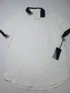Nuevo con etiquetas Camisa Polo Five Four Para Hombres Talla M Blanca Manga Corta Cuello Botones Delanteros - Imagen 1 de 8