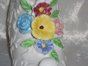 Ladies Boot Planter- ceramic- handpainted flower accents - Picture 1 of 6
