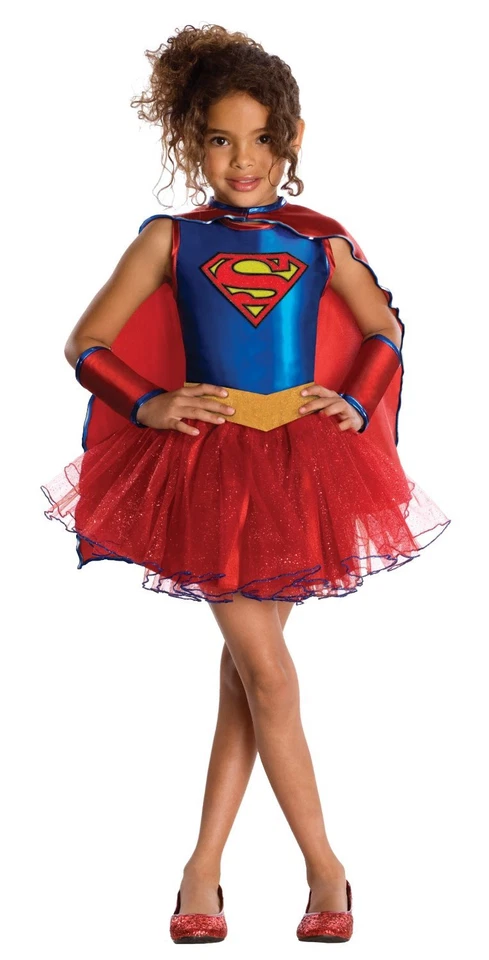 Vestido Tutú Supergirl Infantil Capa Cinturón Guanteletes Disfraz De Lujo, Niño Pequeño 2T Foto 1 de 1