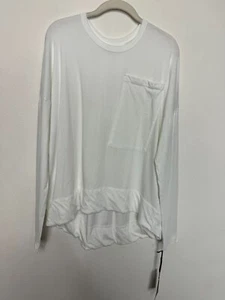 Michael Lauren Sz M Revolve Oversized Pocket Tee White Dolman Sleeve Slouchy NWT - Picture 1 of 13
