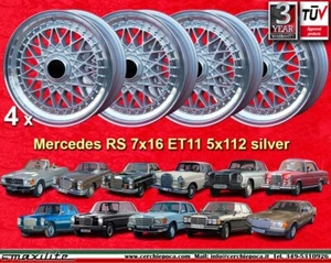 4 Cerchi Super RS BBS style 7x16 ET11 Mercedes R107 W123 W126 W116 wheel Felgen - Imagen 1 de 22