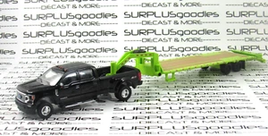 Greenlight Black 2022 FORD F-350 F350 PLATINUM Dually w/Gooseneck Trailer GRN - Picture 1 of 10