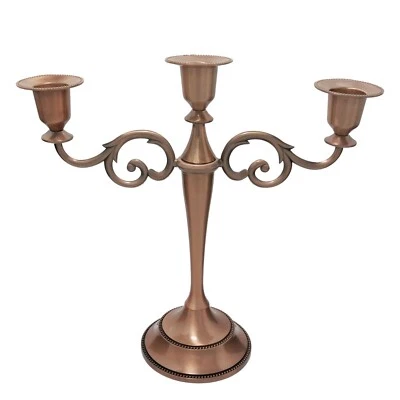 3 Candle Metal Candelabra – Candlesticks Holder for Formal Events, Wedding, C... - Image 1 of 4
