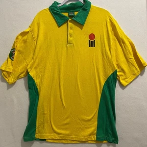 Vintage VB Boony Army Polo Shirt Size L Cricket Yellow Battle Of The Tashes - Picture 1 of 8