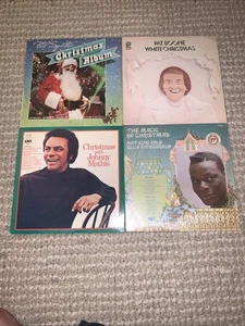Christmas Vinyl Lot Pat Boone Mathis Phil Spector Nat King Cole Ella VG/VG+ 4LPs - Picture 1 of 19