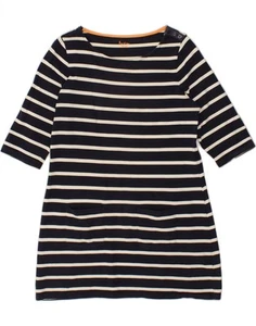 BODEN Womens Basic Dress UK 14 Large Navy Blue Striped Nautical BX18 - Picture 1 of 4