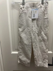 NWT Bella Bliss 100% Cotton Seersucker Boys Tan & White Striped Pants Size 4 - Picture 1 of 7