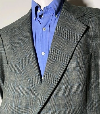 Blazer Chaqueta Abrigo Deportivo Vintage Años 70 Hart Schaffner Marx 46L Verde Azul Cuadros Foto 1 de 4