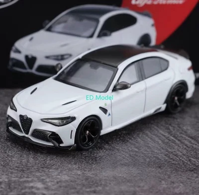 BN BBR 1:64 White Romeo Giulia GTA Sedan Sports Model Diecast Metal Car  - Image 1 of 4