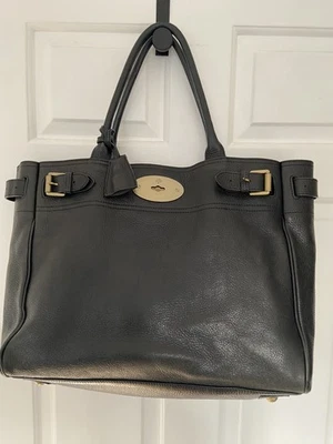 Bolso de Mano MULBERRY Bayswater Original en Cuero Granulado Negro con Herrajes de Latón  - Imagen 1 de 4