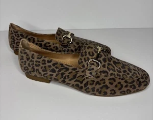 Scarpe mocassini Joie nuove senza scatola stampa leopardata scamosciata fibbia equitazione marrone EU 39 US 8/8,5 - Foto 1 di 8