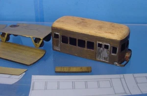 HO BRASS SCRATCHBUILT 4 WHEEL MOW RAIL BUS OR CREW SPEEDER PARTS/PROJECT - Picture 1 of 3