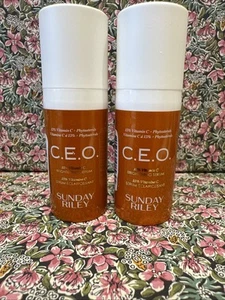 DUO~ Genuine Sunday Riley ❤️ CEO 15% Vitamin C Brightening Serum 8ml x 2 (16ml) - Picture 1 of 7