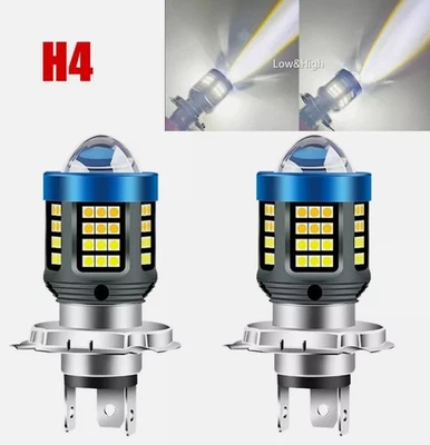 2X H4 Motorcycle Headlight Bulbs High Beam Low Beam Lamp 12V DC 6000K - Image 1 of 4