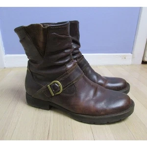 Born Womens Boots 7.5 Brown Ankle Distressed Leather Motorcycle Boho Western - Picture 1 of 15