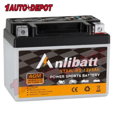 YTX4L-BS ATV Motorcycle AGM Battery High Performance Maintenance Free Replace  - Изображение 1 из 4