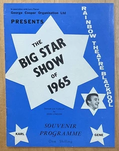 Gene Vincent Gerry Pacemakers Programme Rainbow Theatre Blackpool 25th Jun 1965 - Picture 1 of 3