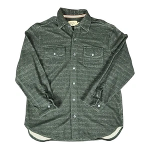 The Normal Brand Textured Knit Shirt Gray Striped Cotton Men L Button Up Pockets - Picture 1 of 11