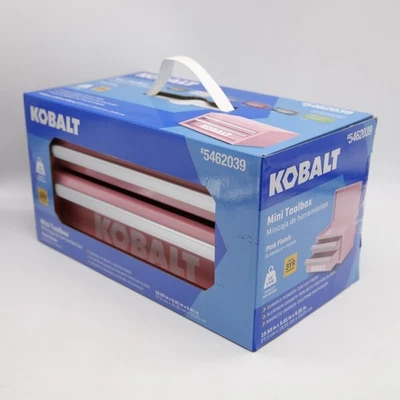 Kobalt Ltd Edition Mini Steel Tool Box Pink Craft Grooming Storage - Image 1 of 4