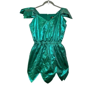 Costume Mini Abito Vintage Segreti Verde Fata Metallizzato Corto Asimmetrico S - Foto 1 di 6